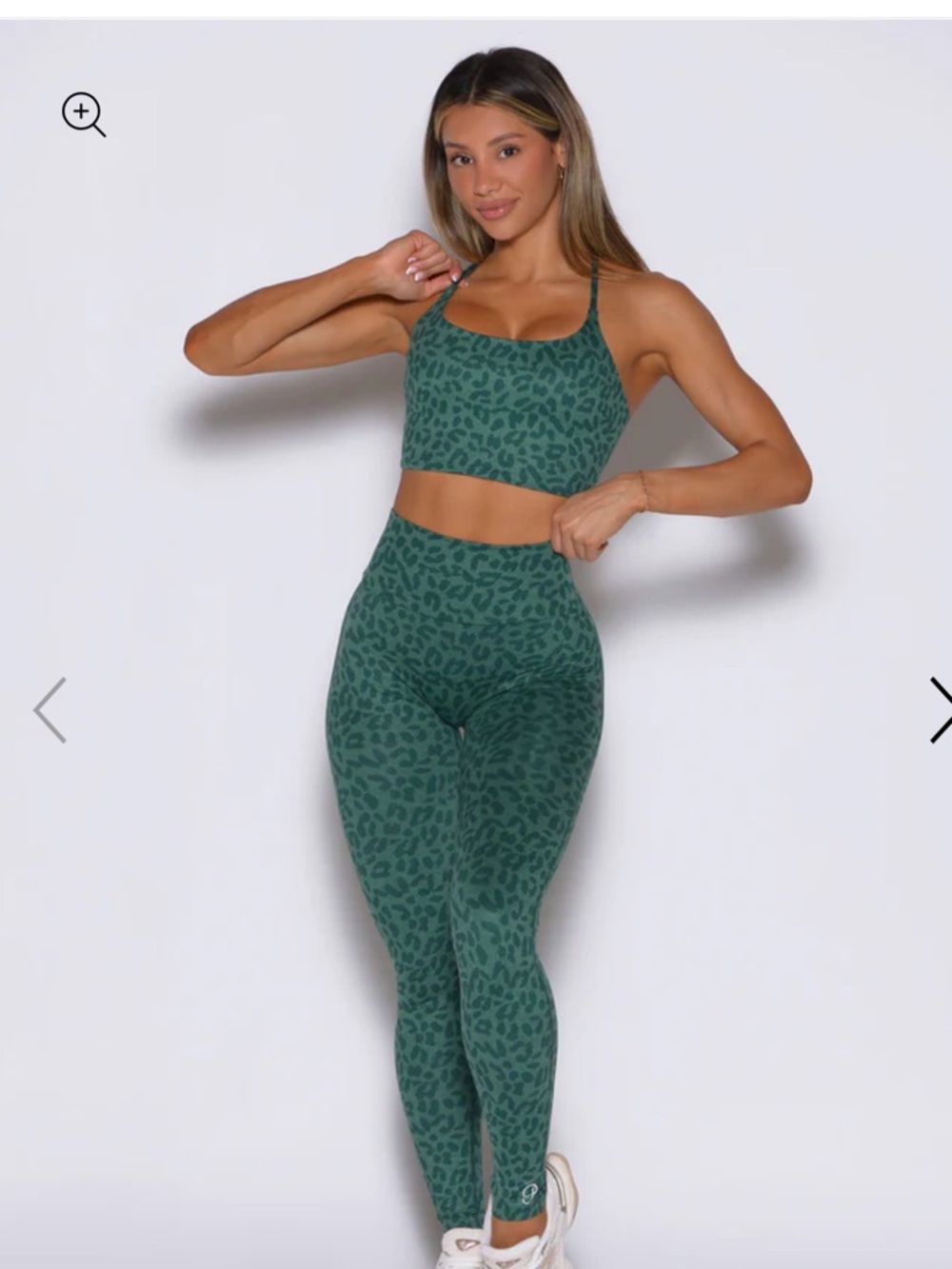 ISO Bombshell Sportswear Cheetah Print Sports Bra & Leggings Set, XS